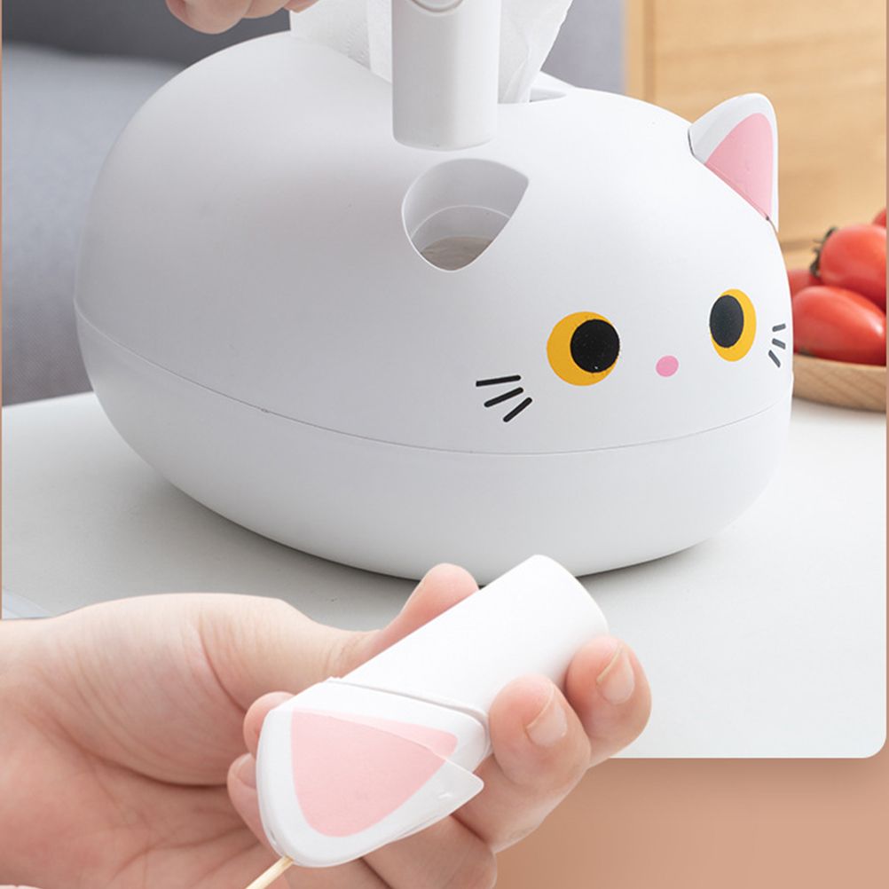 Cartoon Cat Tissue Box Desktop Paper Napkin Storage Box Paper Container Home Decoration