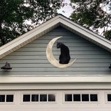 Metal Black Cat Moon Hanging Sign Cat On The Moon Wall Hanging Pendant Home Indoor Decor Gifts - Top-Down View