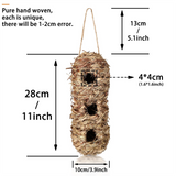 Hand Woven Hummingbird Houses Peanut Shape Natural Bird Nest Hut Straw Bird Nest Handmade Hanging Bird Hut for Window Home Garden - Front View