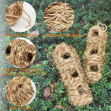 Hand Woven Hummingbird Houses Peanut Shape Natural Bird Nest Hut Straw Bird Nest Handmade Hanging Bird Hut for Window Home Garden