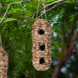 Hand Woven Hummingbird Houses Peanut Shape Natural Bird Nest Hut Straw Bird Nest Handmade Hanging Bird Hut for Window Home Garden - Close-Up Angle