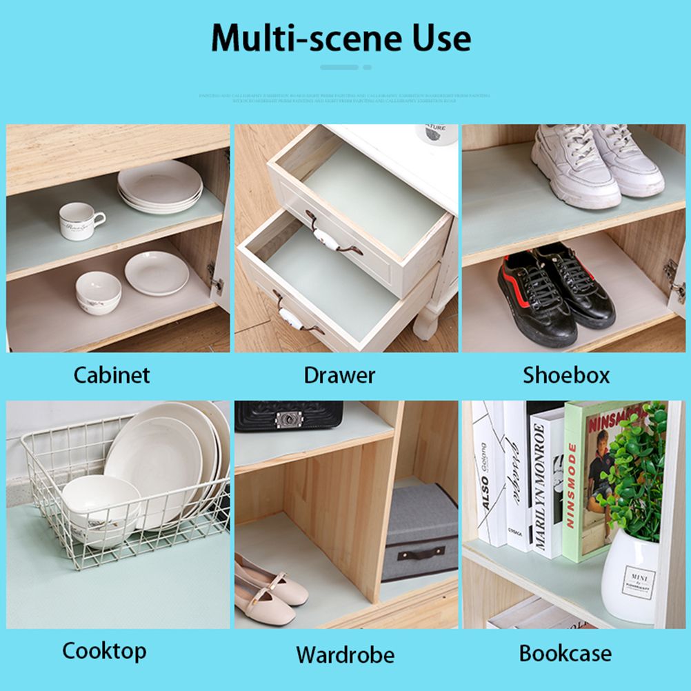 1 Roll Drawers Mat Shelf Liner for Kitchen Cabinet Oil Proof Closet Table Pad Moisture Proof Cupboards Mat
