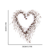 Valentine's Day Heart Wreath with Twigs and Light for Living Room Wall Staircase Door Decoration Wreath