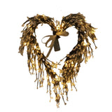 Valentine's Day Heart Wreath with Twigs and Light for Living Room Wall Staircase Door Decoration Wreath
