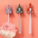 Cute Cartoon Animal Tail Wall Hooks Multi Purpose Sticky Hooks for Hanging Toothbrush Shower Home Wall Organizer - Side View