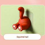 Cute Cartoon Animal Tail Wall Hooks Multi Purpose Sticky Hooks for Hanging Toothbrush Shower Home Wall Organizer