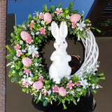 Easter Bunny Egg Wreath Acrylic Rabbit Egg Wreath Indoor Outdoor Easter Hanging Ornaments Home Front Door Party Decorations