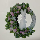 Easter Bunny Egg Wreath Acrylic Rabbit Egg Wreath Indoor Outdoor Easter Hanging Ornaments Home Front Door Party Decorations
