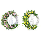 Easter Bunny Egg Wreath Acrylic Rabbit Egg Wreath Indoor Outdoor Easter Hanging Ornaments Home Front Door Party Decorations