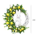 Easter Bunny Egg Wreath Acrylic Rabbit Egg Wreath Indoor Outdoor Easter Hanging Ornaments Home Front Door Party Decorations - Rear View