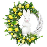 Easter Bunny Egg Wreath Acrylic Rabbit Egg Wreath Indoor Outdoor Easter Hanging Ornaments Home Front Door Party Decorations