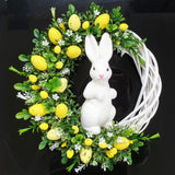 Easter Bunny Egg Wreath Acrylic Rabbit Egg Wreath Indoor Outdoor Easter Hanging Ornaments Home Front Door Party Decorations