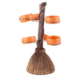Snack Bowl Holder Halloween Pumpkin Snack Bowl Rack Witch Broom Decor Dessert Bowl Stand for Dining Table - Side View