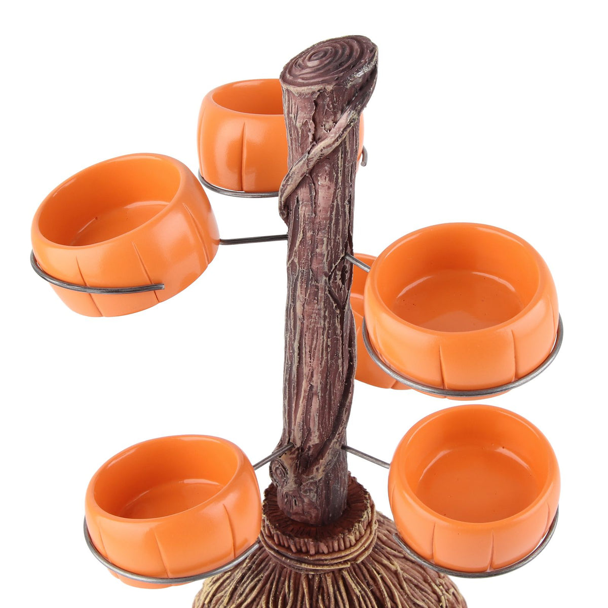 Snack Bowl Holder Halloween Pumpkin Snack Bowl Rack Witch Broom Decor Dessert Bowl Stand for Dining Table