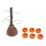 Snack Bowl Holder Halloween Pumpkin Snack Bowl Rack Witch Broom Decor Dessert Bowl Stand for Dining Table - Extra Image