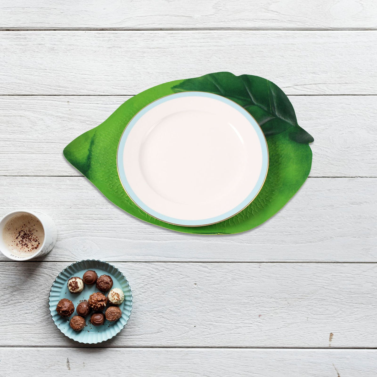 Outdoor Wedding Placemat Green Simulation Plant Leaves New Simulation Lemon Placemat Plate Mat