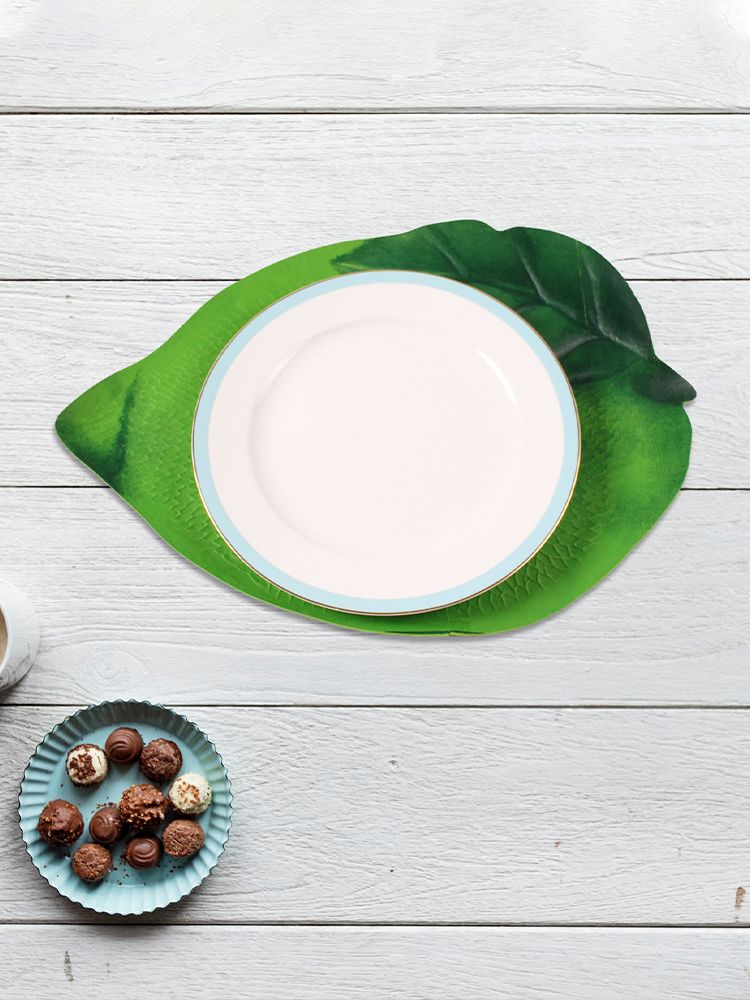 Outdoor Wedding Placemat Green Simulation Plant Leaves New Simulation Lemon Placemat Plate Mat