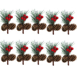 Mini Christmas Tree Accessories Pine Cones Pine Branches Christmas Decorations Small Flower Arrangements - 45-Degree Angle