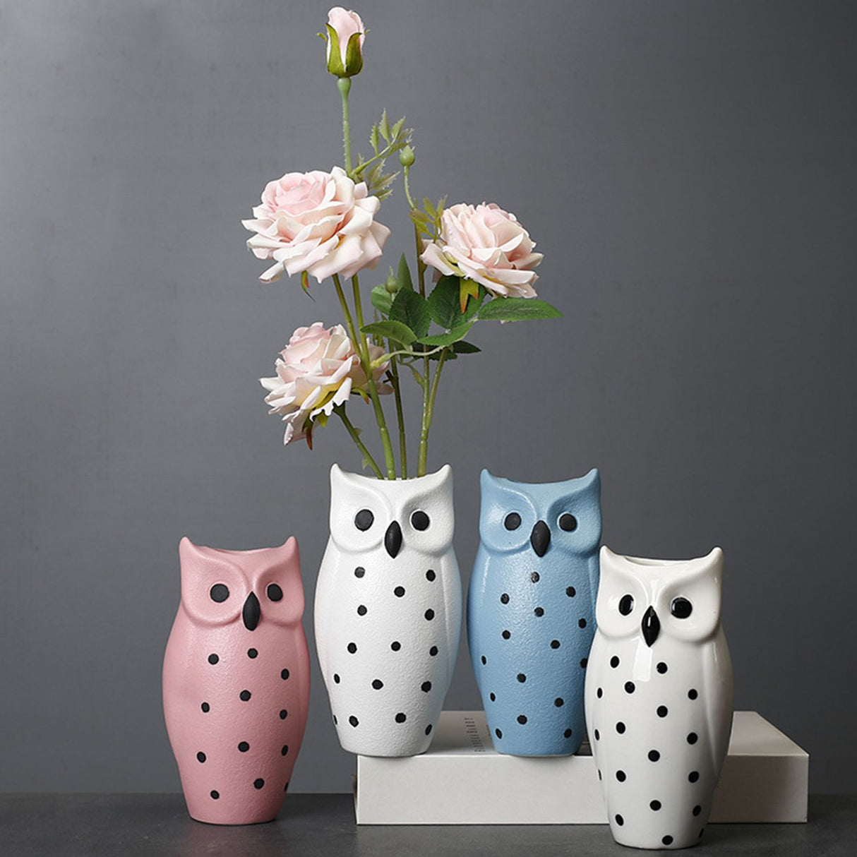 Flower Pots Nordic Modern Vase Decoration Owl Decorative Ceramic Desktop Crafts Ornament