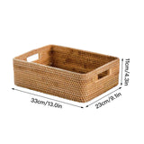 Rattan Storage Basket Desktop Utility Organizer Woven Storage Basket for Coffee Table