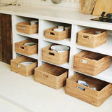 Rattan Storage Basket Desktop Utility Organizer Woven Storage Basket for Coffee Table - Extra Image
