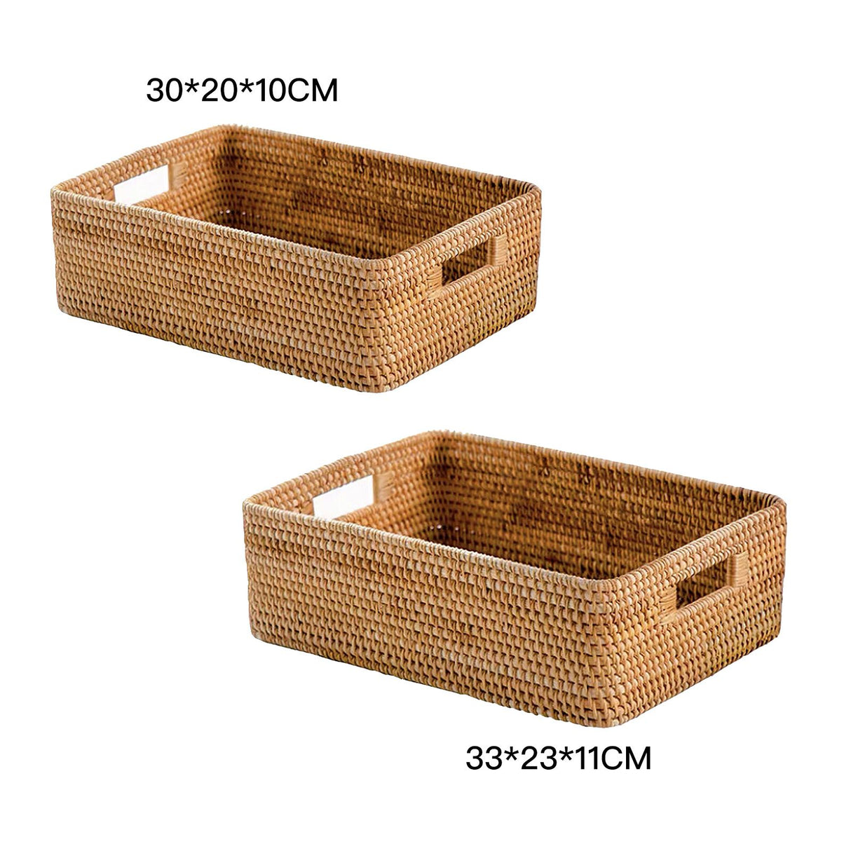 Rattan Storage Basket Desktop Utility Organizer Woven Storage Basket for Coffee Table