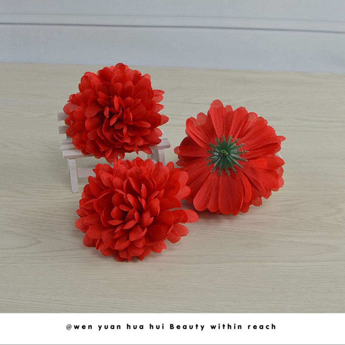 50pcs Artificial Marigold Flowers Fake Flower Heads Garland for Wedding Home Christmas Decor Creamy 10cm