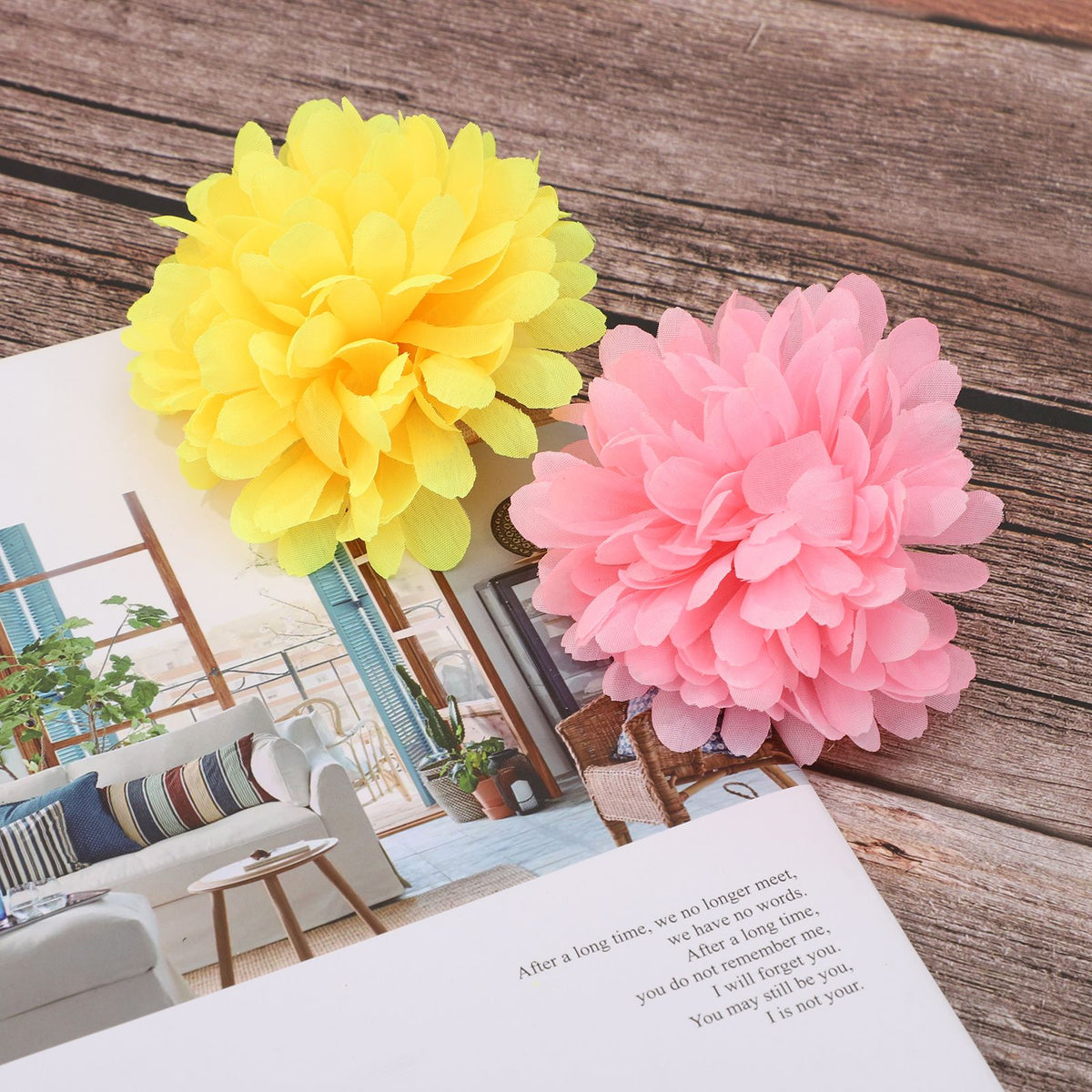 50pcs Artificial Marigold Flowers Fake Flower Heads Garland for Wedding Home Christmas Decor Creamy 10cm