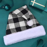 Plaid Christmas Hat Linen Adult Christmas Hat Xmas Holiday Hat Christmas Decorative Hat
