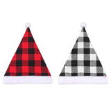 Plaid Christmas Hat Linen Adult Christmas Hat Xmas Holiday Hat Christmas Decorative Hat - Extra Image