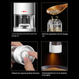 Electric Pepper Grinder Black Usb Charging High Hardness Wear Resistant Automatic Pepper Mill Grinder For Kitchen Restaurant