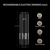 Electric Pepper Grinder Black Usb Charging High Hardness Wear Resistant Automatic Pepper Mill Grinder For Kitchen Restaurant - Extra Image