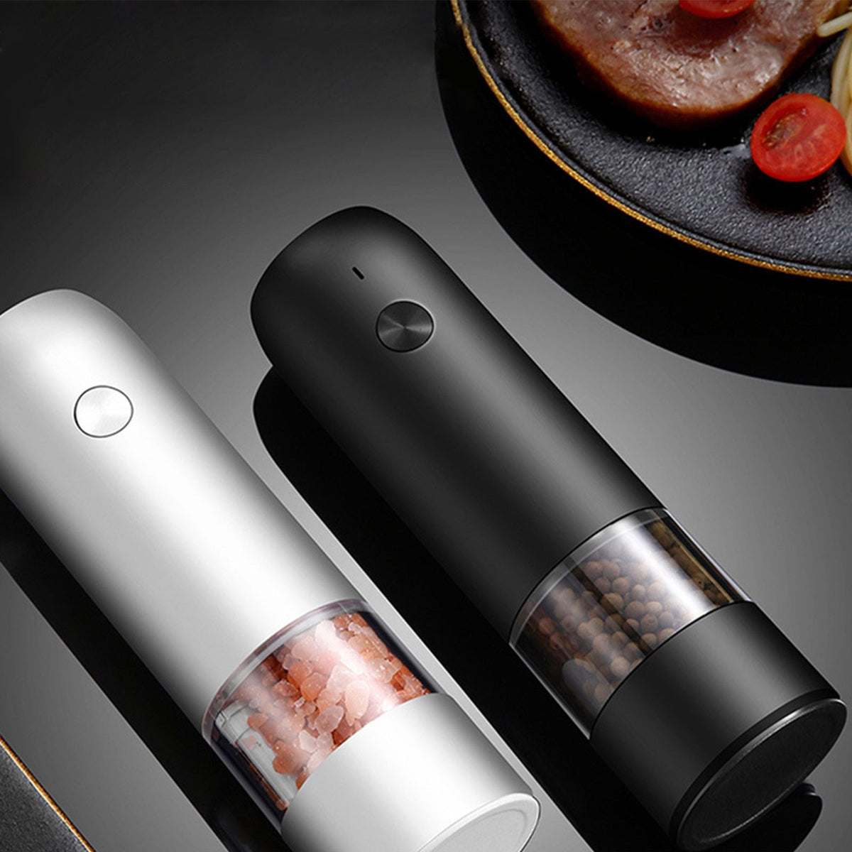 Electric Pepper Grinder Black Usb Charging High Hardness Wear Resistant Automatic Pepper Mill Grinder For Kitchen Restaurant