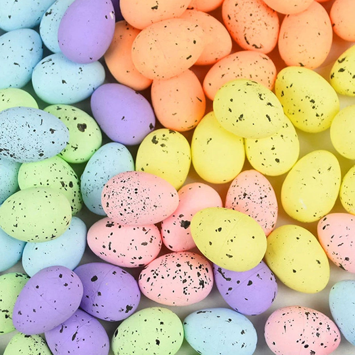 100PCS Colorful Foam Eggs Easter Egg Ornaments Crafts Birds Eggs DIY Wreath Accessories