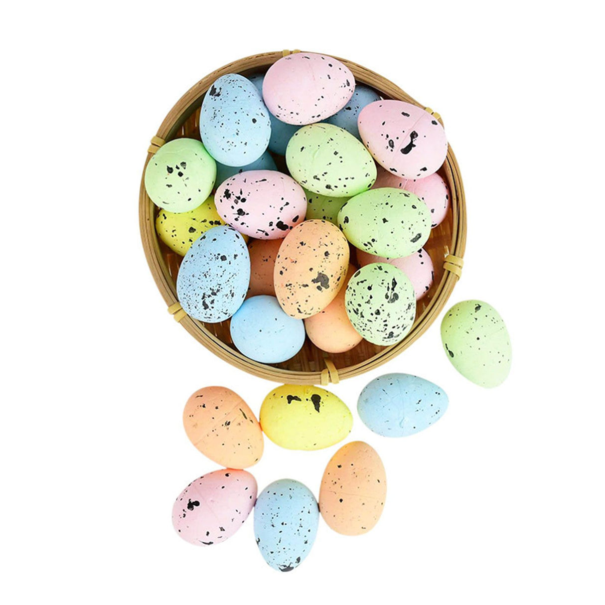 100PCS Colorful Foam Eggs Easter Egg Ornaments Crafts Birds Eggs DIY Wreath Accessories
