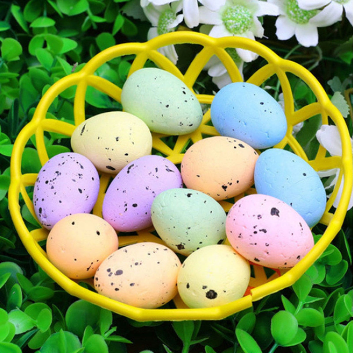 100PCS Colorful Foam Eggs Easter Egg Ornaments Crafts Birds Eggs DIY Wreath Accessories