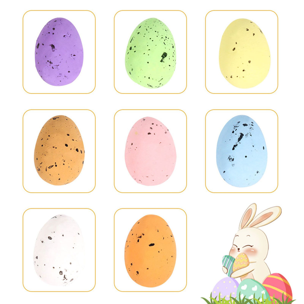 100PCS Colorful Foam Eggs Easter Egg Ornaments Crafts Birds Eggs DIY Wreath Accessories