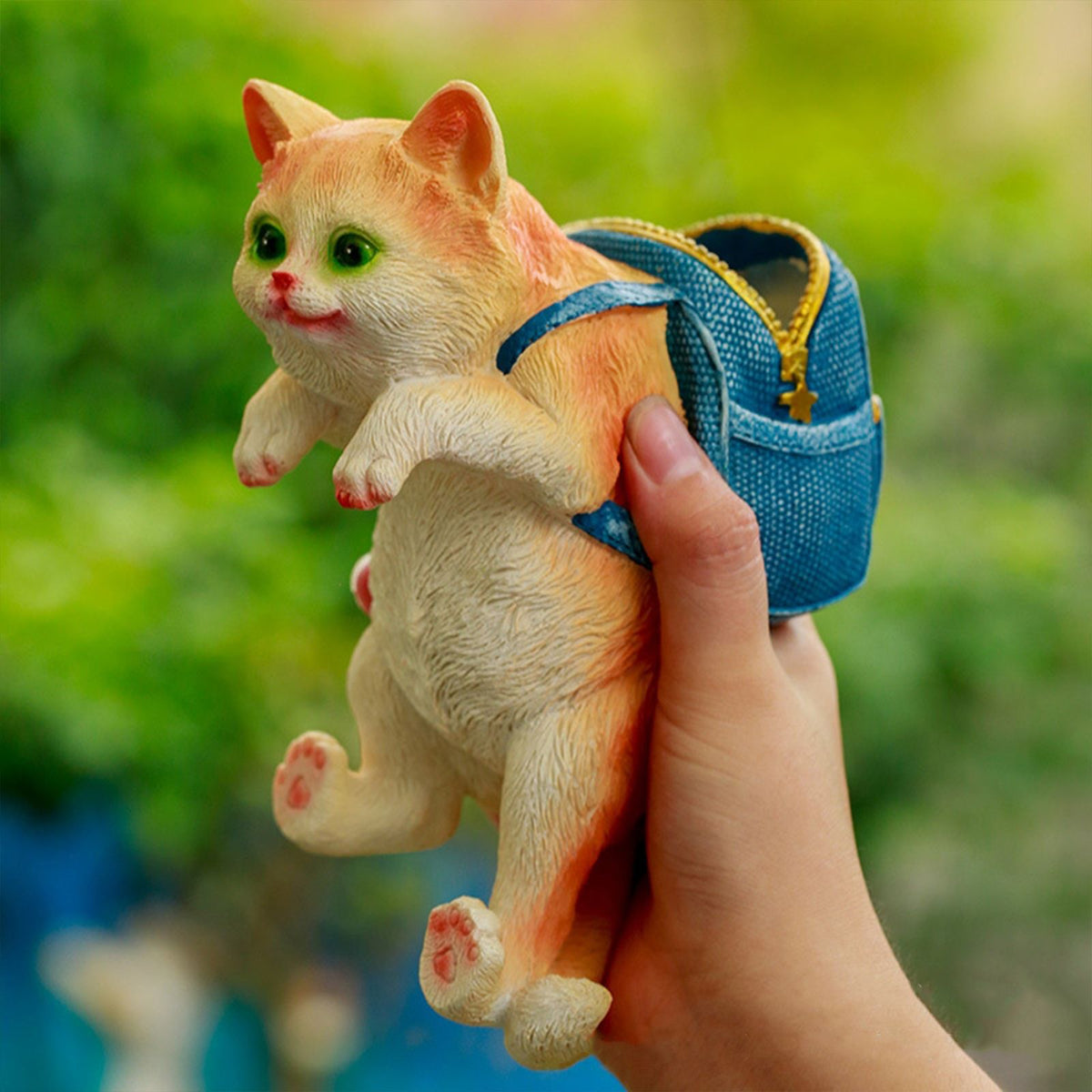 Patio Garden Flower Pots Fish Tank Cat Hanging Ornaments Cute Cartoon Backpack Cat Pendant