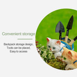 Patio Garden Flower Pots Fish Tank Cat Hanging Ornaments Cute Cartoon Backpack Cat Pendant - Side View
