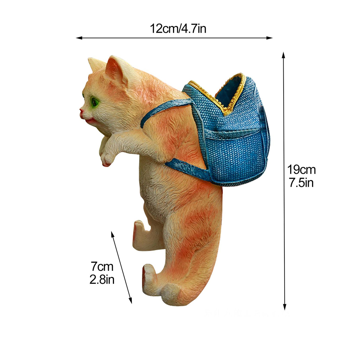 Patio Garden Flower Pots Fish Tank Cat Hanging Ornaments Cute Cartoon Backpack Cat Pendant
