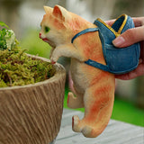 Patio Garden Flower Pots Fish Tank Cat Hanging Ornaments Cute Cartoon Backpack Cat Pendant