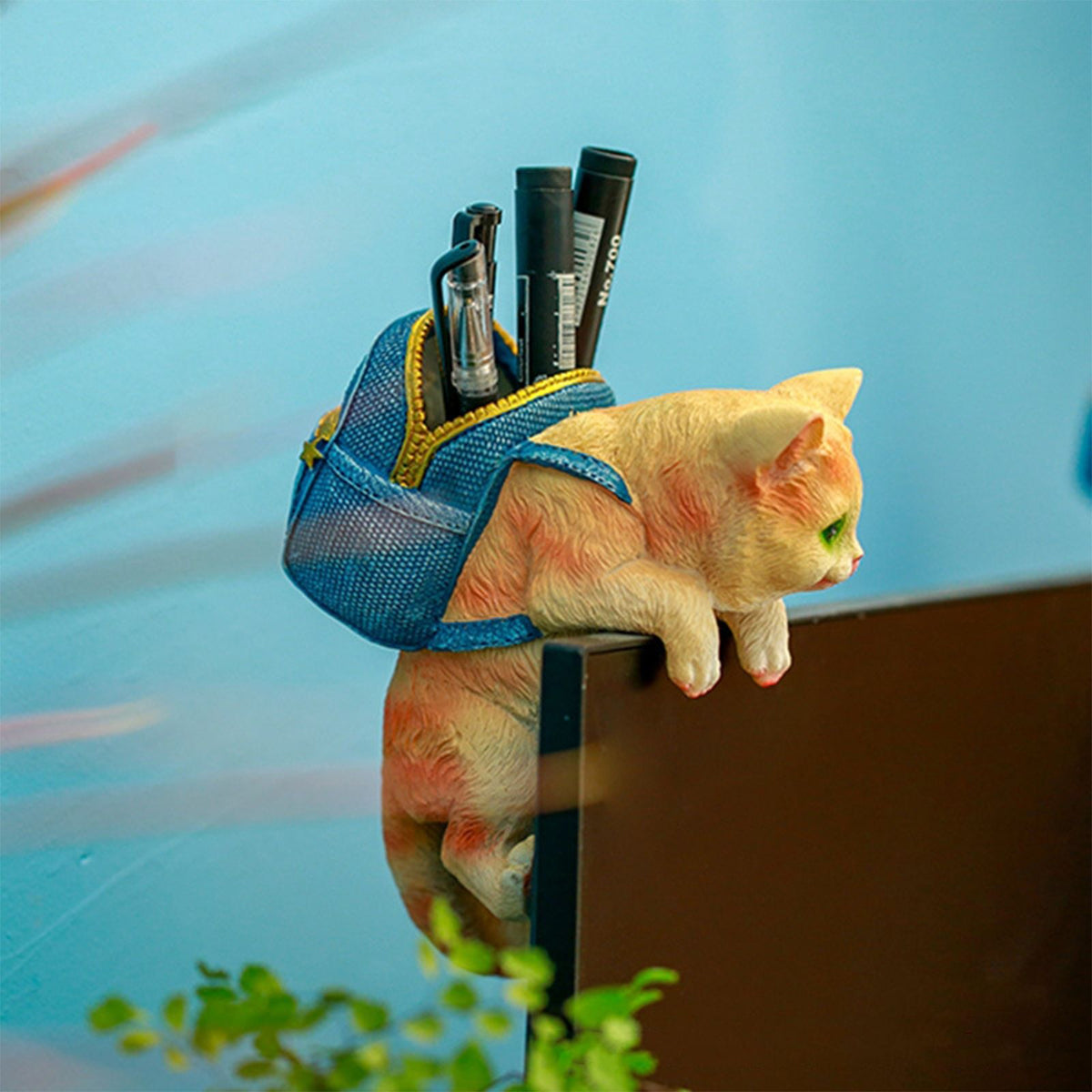 Patio Garden Flower Pots Fish Tank Cat Hanging Ornaments Cute Cartoon Backpack Cat Pendant