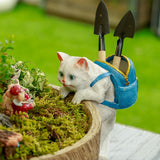 Patio Garden Flower Pots Fish Tank Cat Hanging Ornaments Cute Cartoon Backpack Cat Pendant - Extra Image