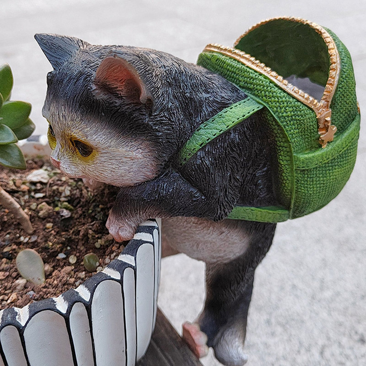 Patio Garden Flower Pots Fish Tank Cat Hanging Ornaments Cute Cartoon Backpack Cat Pendant