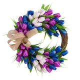Wreath Artificial Hanging Wreath for Front Door Wall Tree Party Shop Window Decoration - Front View