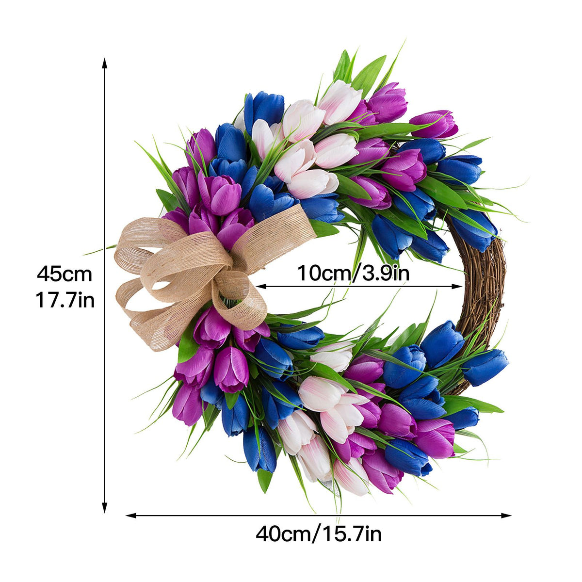 Wreath Artificial Hanging Wreath for Front Door Wall Tree Party Shop Window Decoration