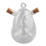 Glass Oil Control Jar Kitchen 2 in 1 Sealed Oil and Vinegar Dispenser Transparent Oil and Vinegar Bottle - Front View