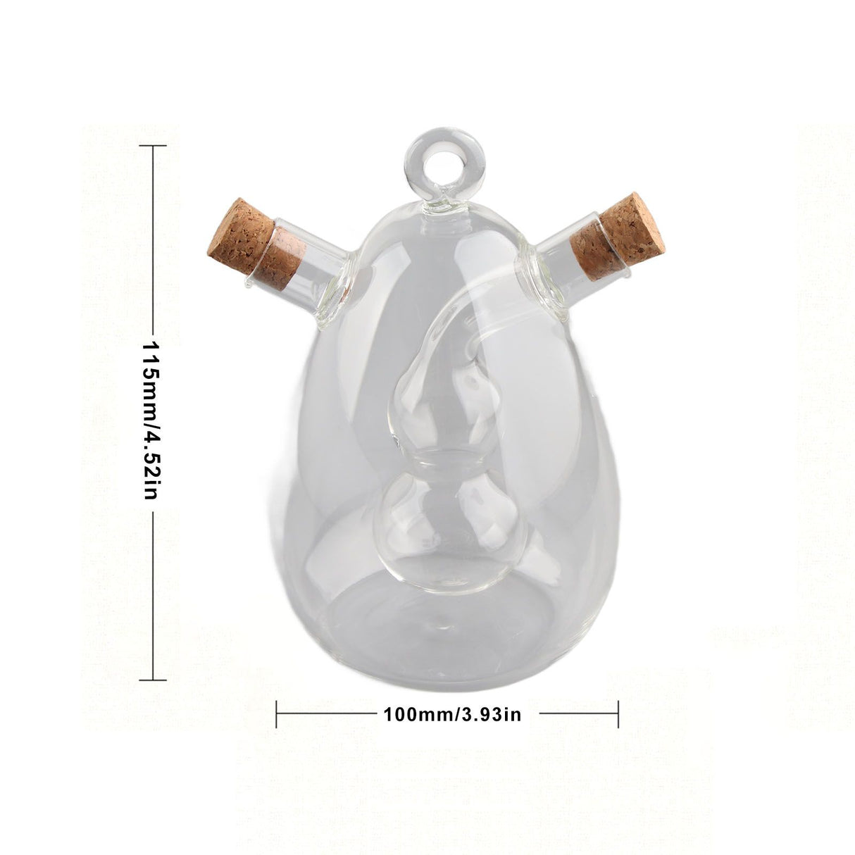 Glass Oil Control Jar Kitchen 2 in 1 Sealed Oil and Vinegar Dispenser Transparent Oil and Vinegar Bottle