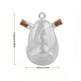 Glass Oil Control Jar Kitchen 2 in 1 Sealed Oil and Vinegar Dispenser Transparent Oil and Vinegar Bottle
