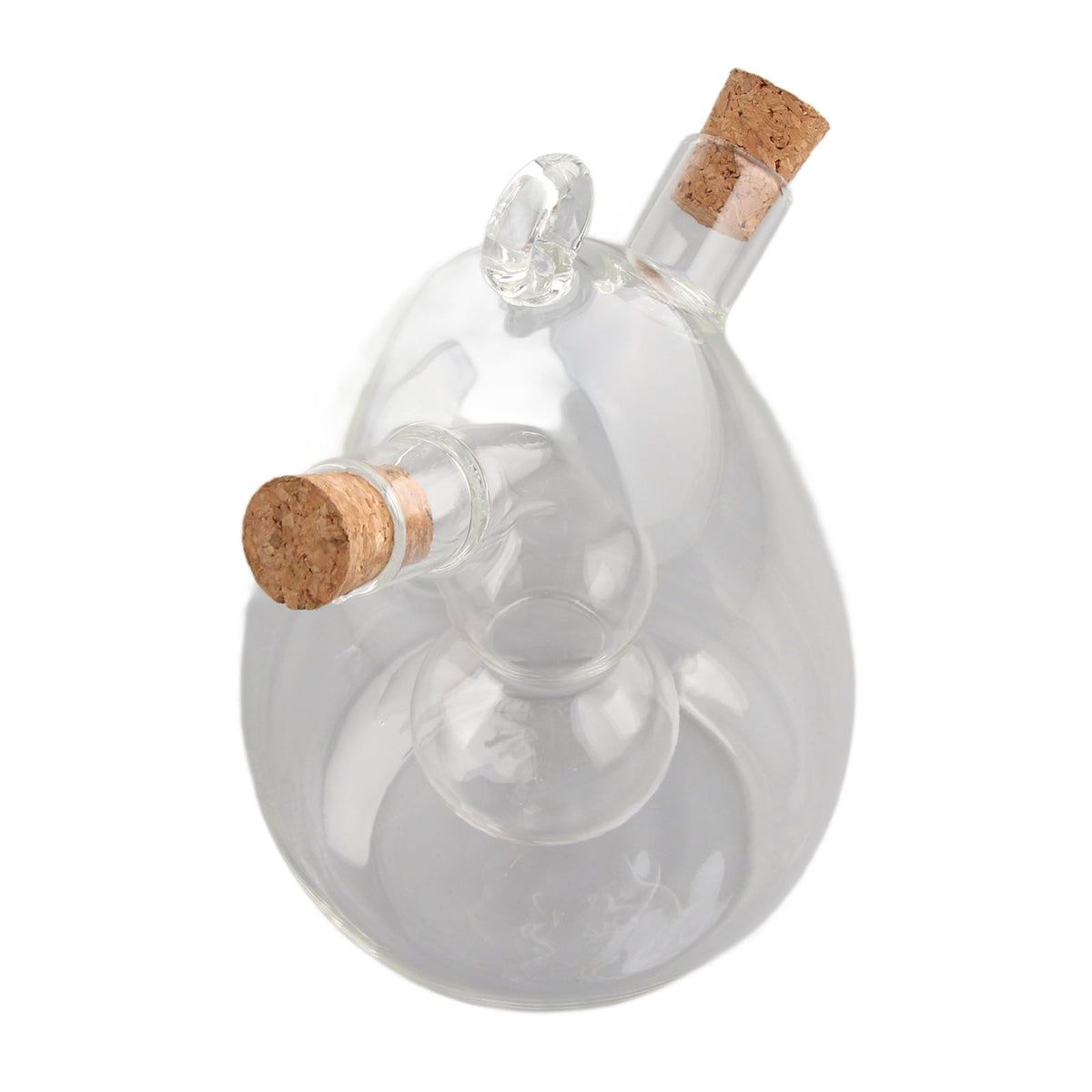 Glass Oil Control Jar Kitchen 2 in 1 Sealed Oil and Vinegar Dispenser Transparent Oil and Vinegar Bottle